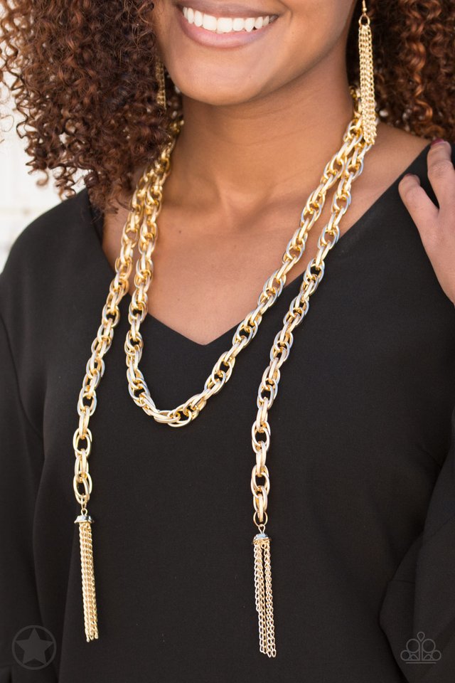 SCARFed for Attention - Gold - Paparazzi Necklace Image