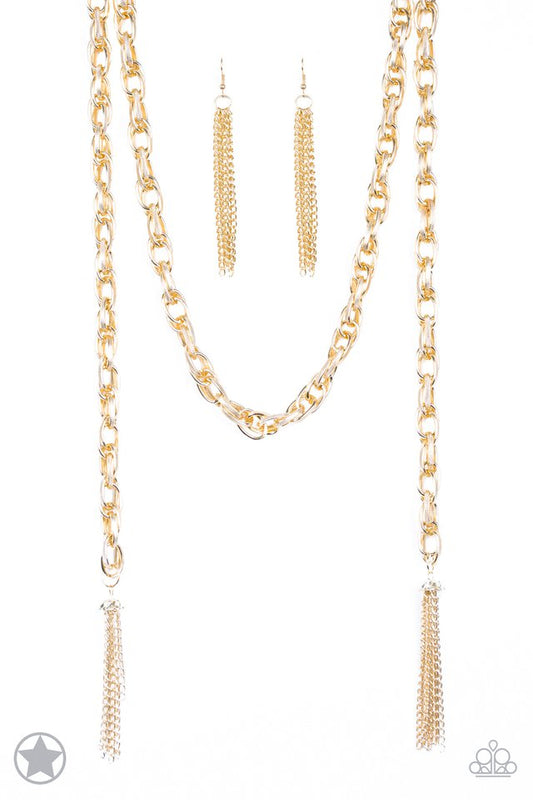 SCARFed for Attention - Gold - Paparazzi Necklace Image