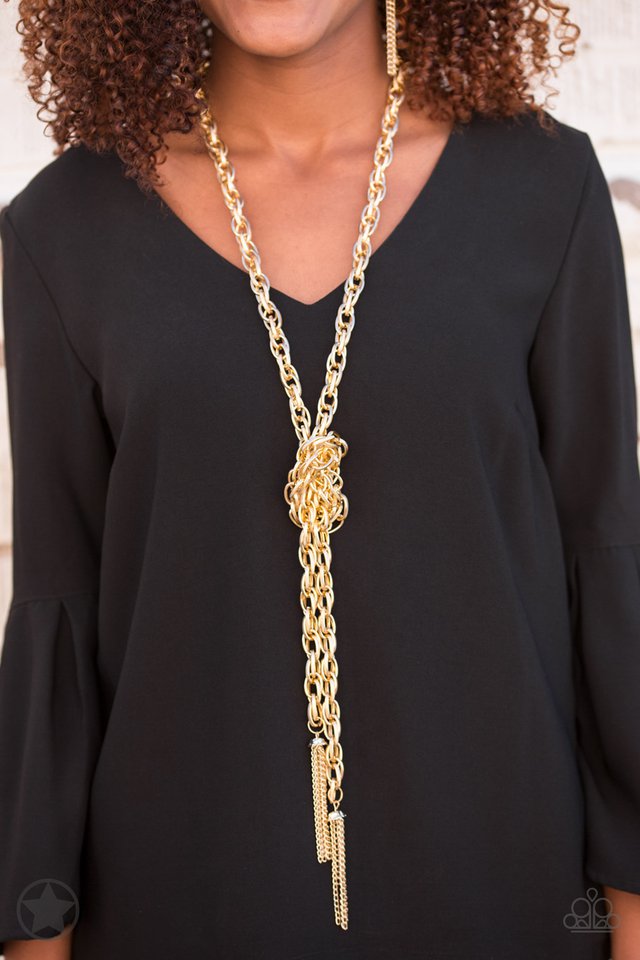 SCARFed for Attention - Gold - Paparazzi Necklace Image