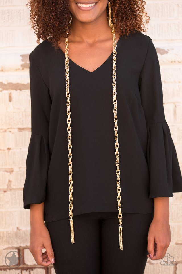 SCARFed for Attention - Gold - Paparazzi Necklace Image
