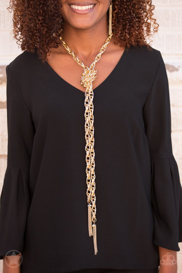 SCARFed for Attention - Gold - Paparazzi Necklace Image