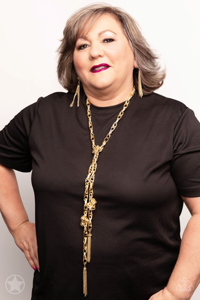 SCARFed for Attention - Gold - Paparazzi Necklace Image