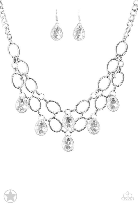 Show-Stopping Shimmer - White - Paparazzi Necklace Image