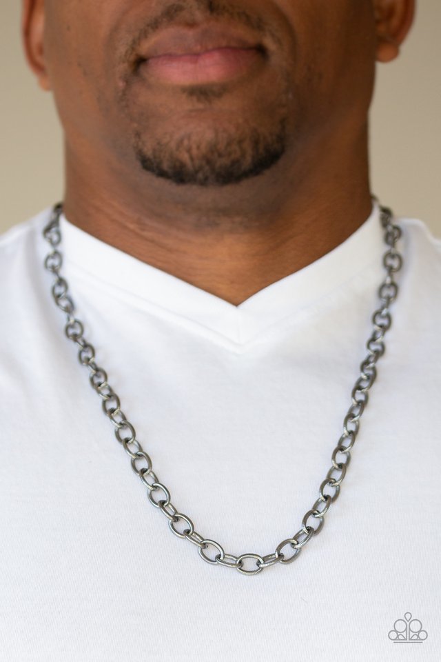 Men's Paparazzi Necklace ~ Courtside Seats - Black