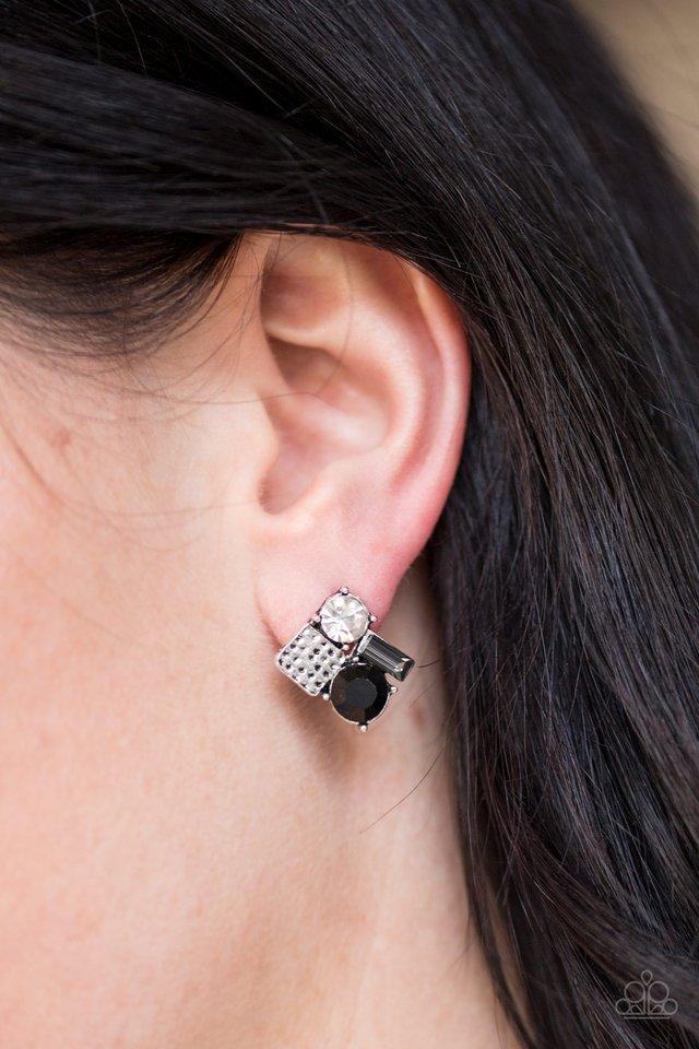 Paparazzi Earrings - Mixing Business with Sparkle - Black