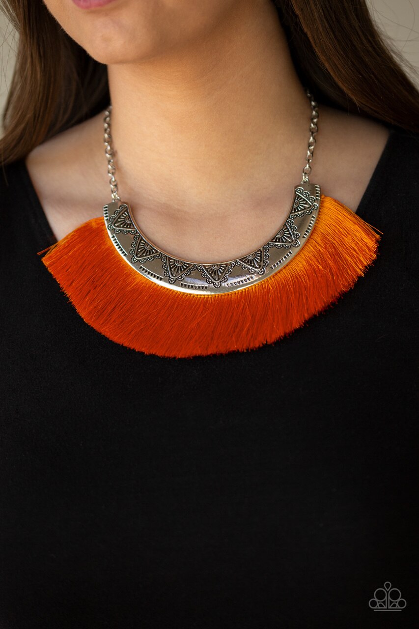 Paparazzi Necklace ~ Might and MANE - Orange