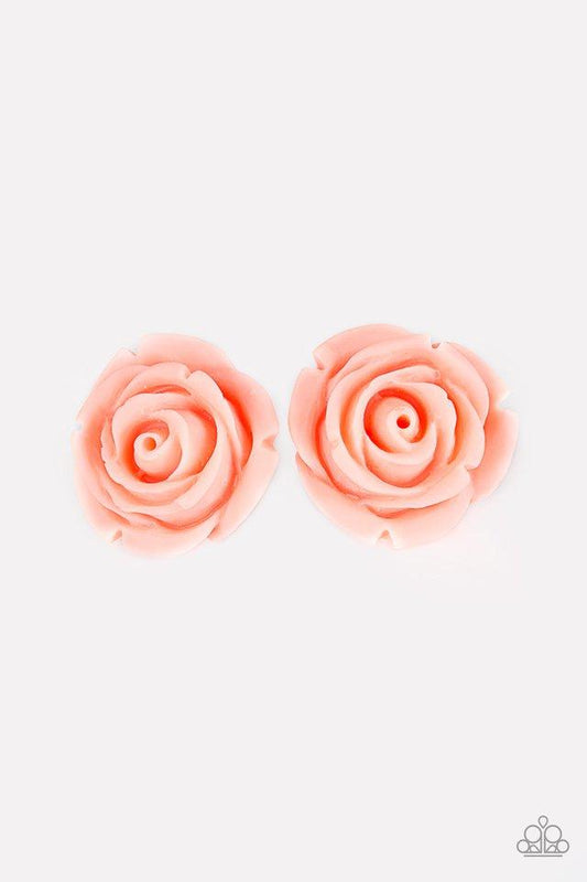 Paparazzi Earrings - Rose Roulette - Orange