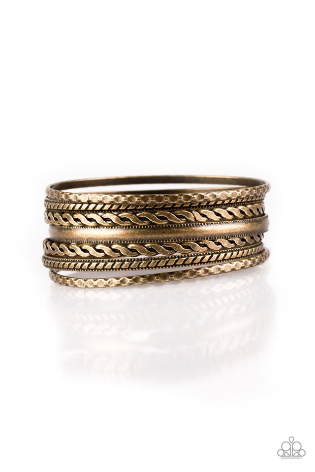 Rattle and Roll - Brass - Paparazzi Bracelet Image