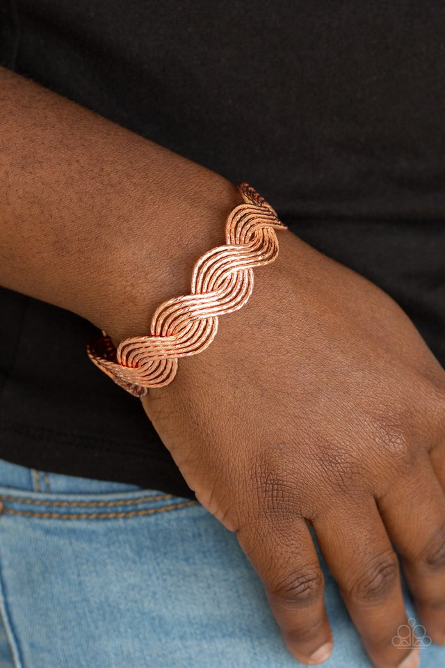 Braided Brilliance - Copper - Paparazzi Bracelet Image