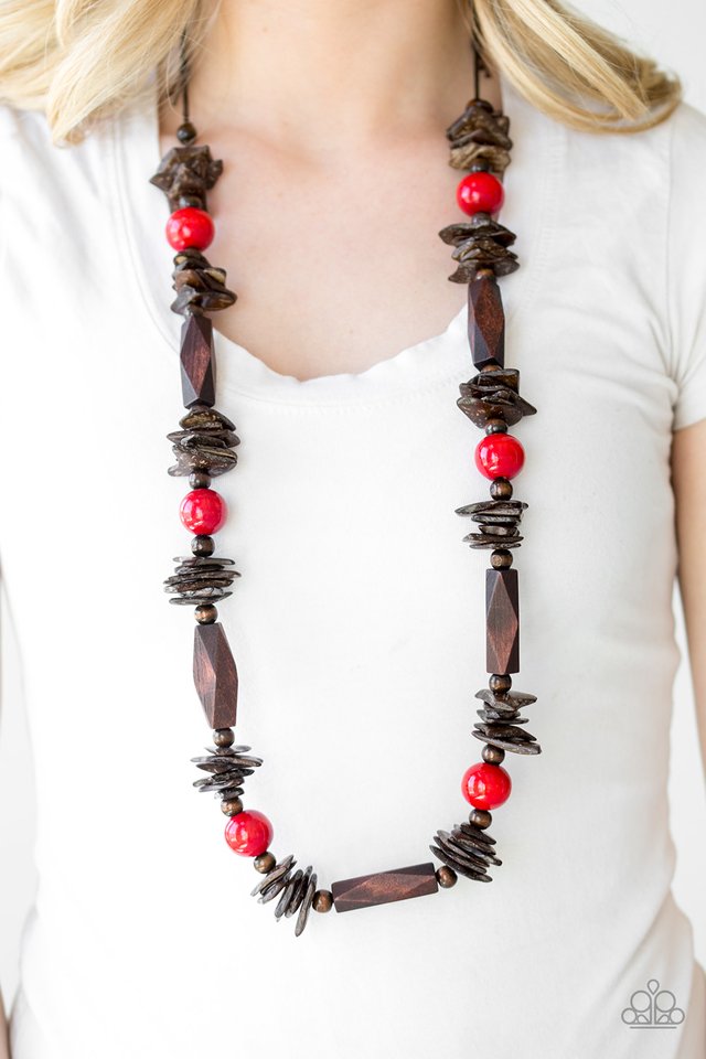 Cozumel Coast - Red - Paparazzi Necklace Image
