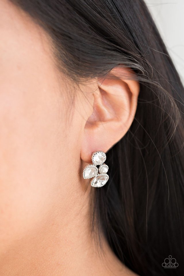 Paparazzi Earring ~ Super Superstar - White