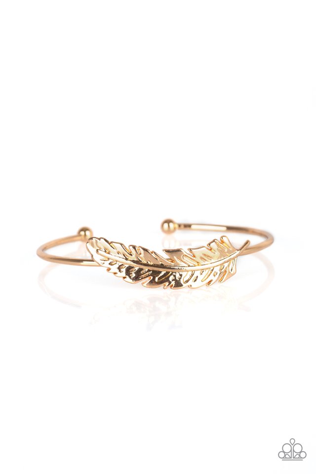 How Do You Like This FEATHER? - Gold - Paparazzi Bracelet Image