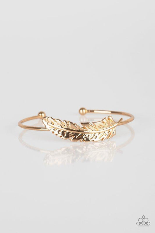 Paparazzi Bracelet ~ How Do You Like This FEATHER? - Gold