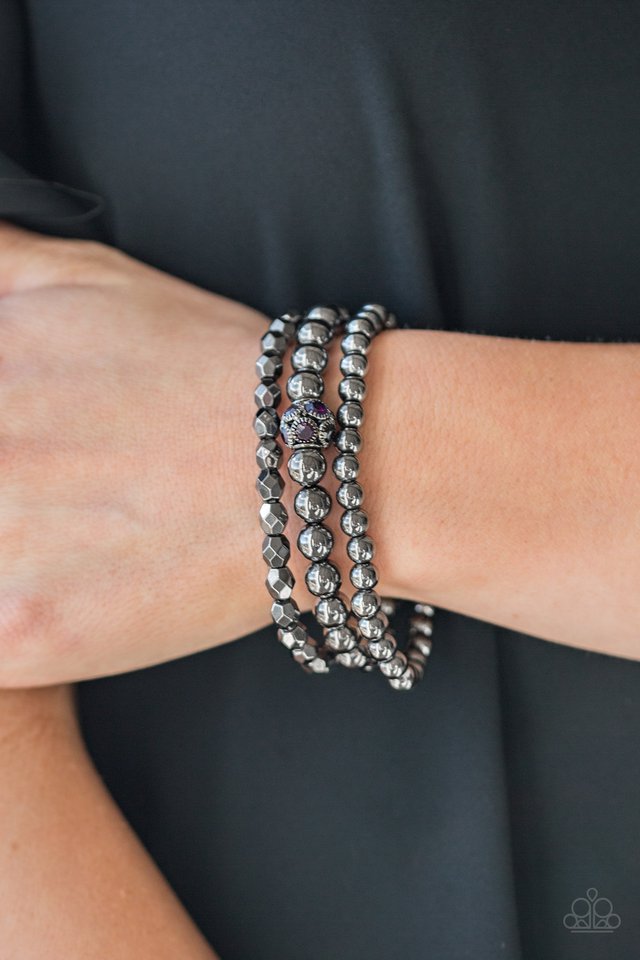 Noticeably Noir - Purple - Paparazzi Bracelet Image