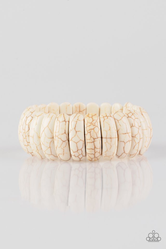 Peacefully Primal - White - Paparazzi Bracelet Image