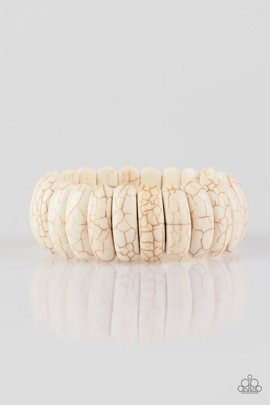 Peacefully Primal - White - Paparazzi Bracelet Image