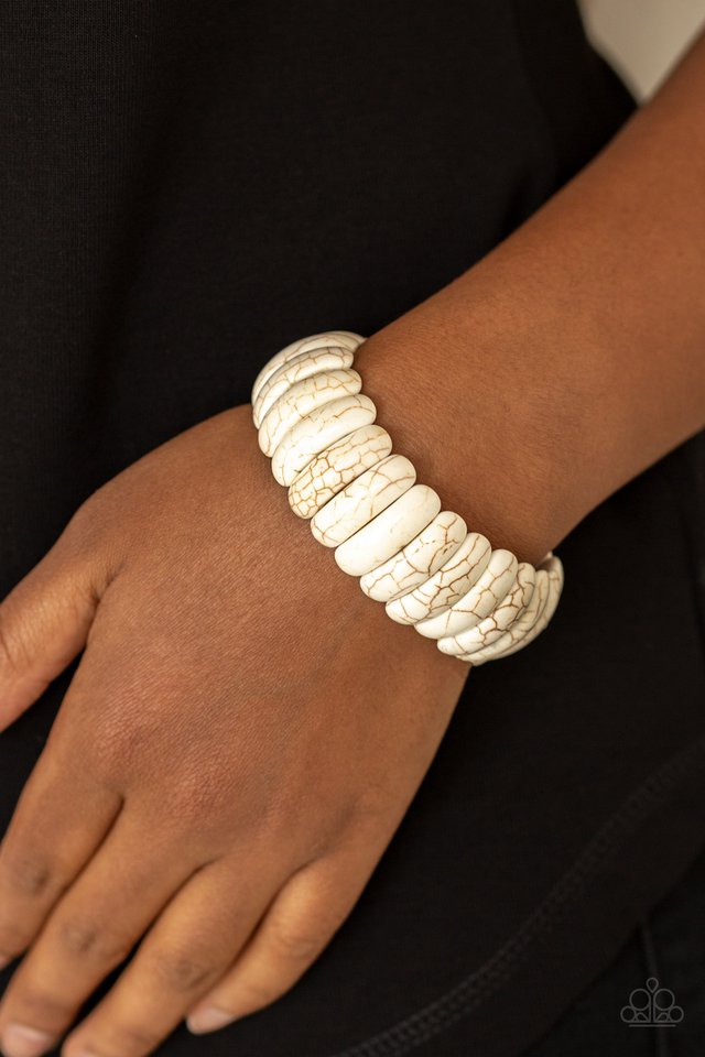 Peacefully Primal - White - Paparazzi Bracelet Image