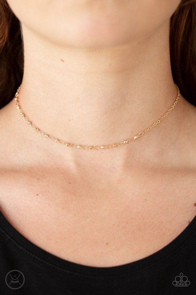 Take A Risk - Gold - Paparazzi Necklace Image
