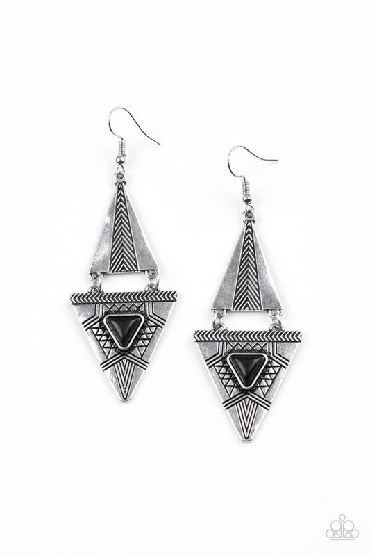El Paso Edge - Black - Paparazzi Earring Image
