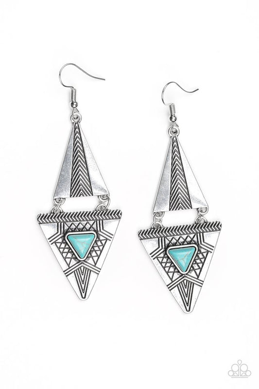 El Paso Edge - Blue - Paparazzi Earring Image
