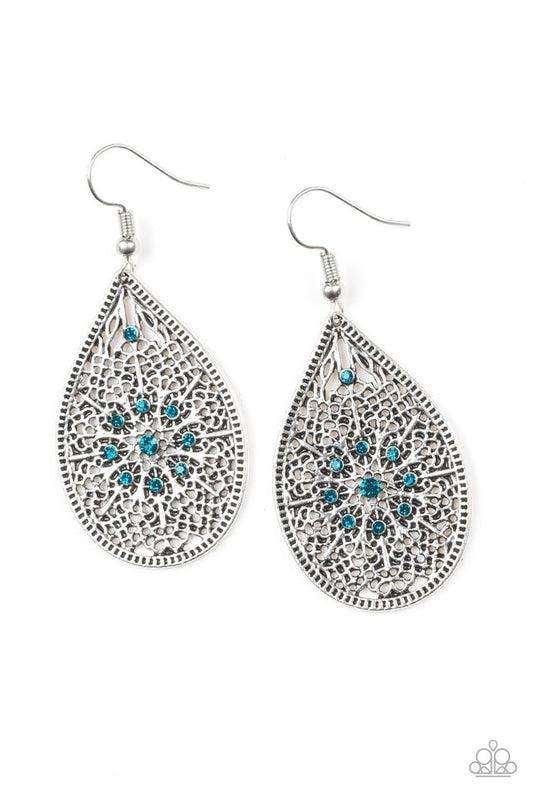 Dinner Party Posh - Blue - Paparazzi Earring Image