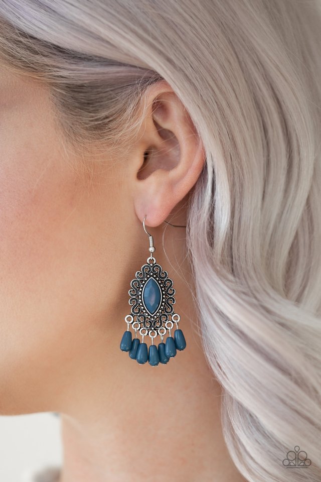 Private Villa - Blue - Paparazzi Earring Image