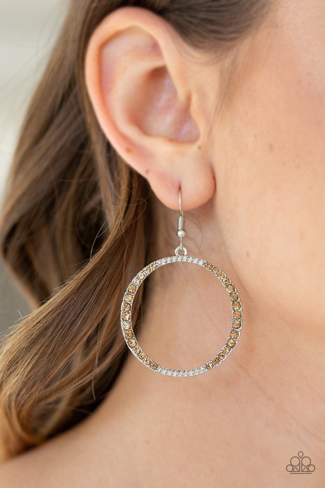 Risky Ritz - Brown - Paparazzi Earring Image