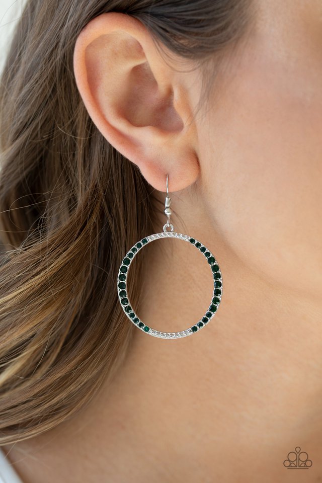 Risky Ritz - Green - Paparazzi Earring Image