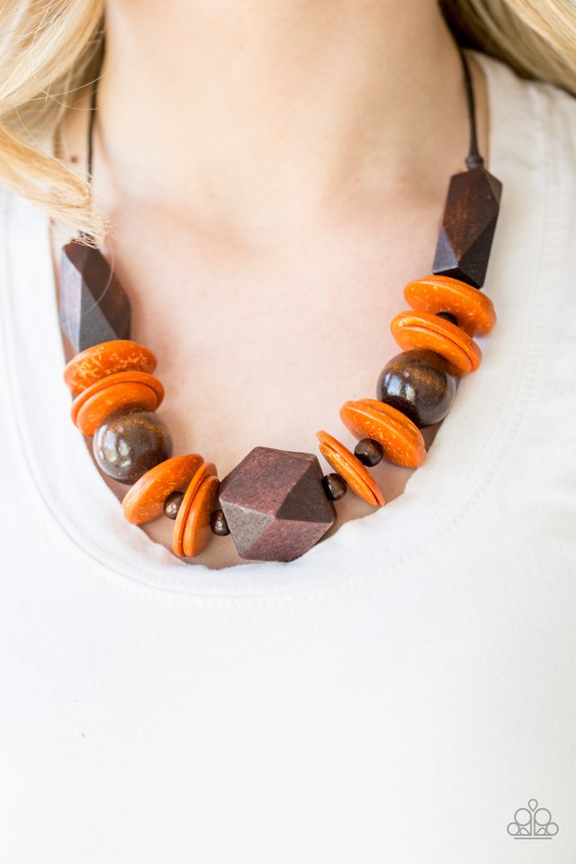 Pacific Paradise - Orange - Paparazzi Necklace Image