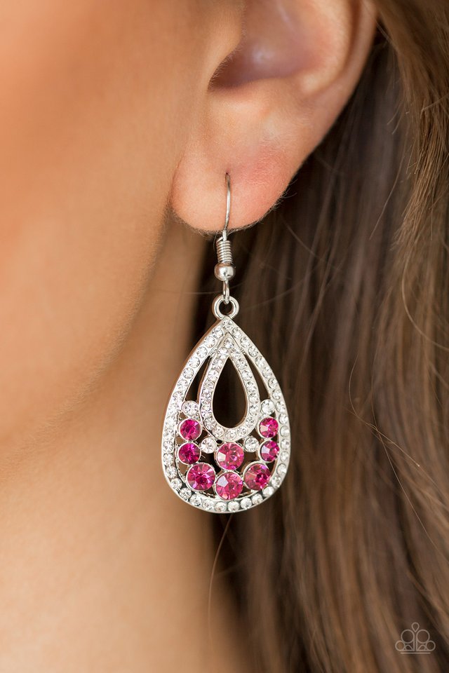 Sparkling Stardom - Pink - Paparazzi Earring Image