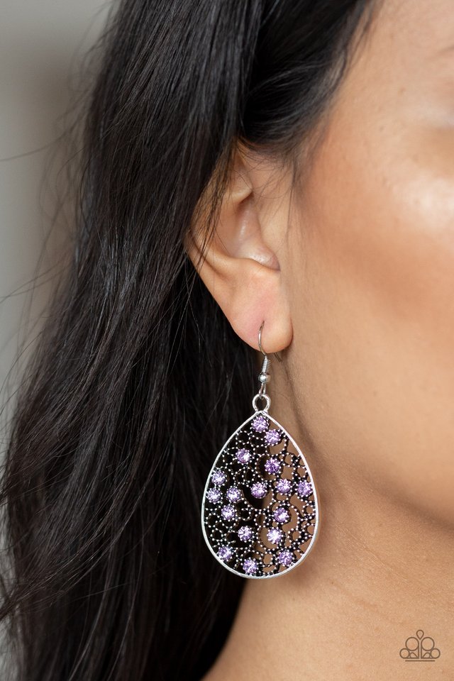 Dazzling Dew - Purple - Paparazzi Earring Image