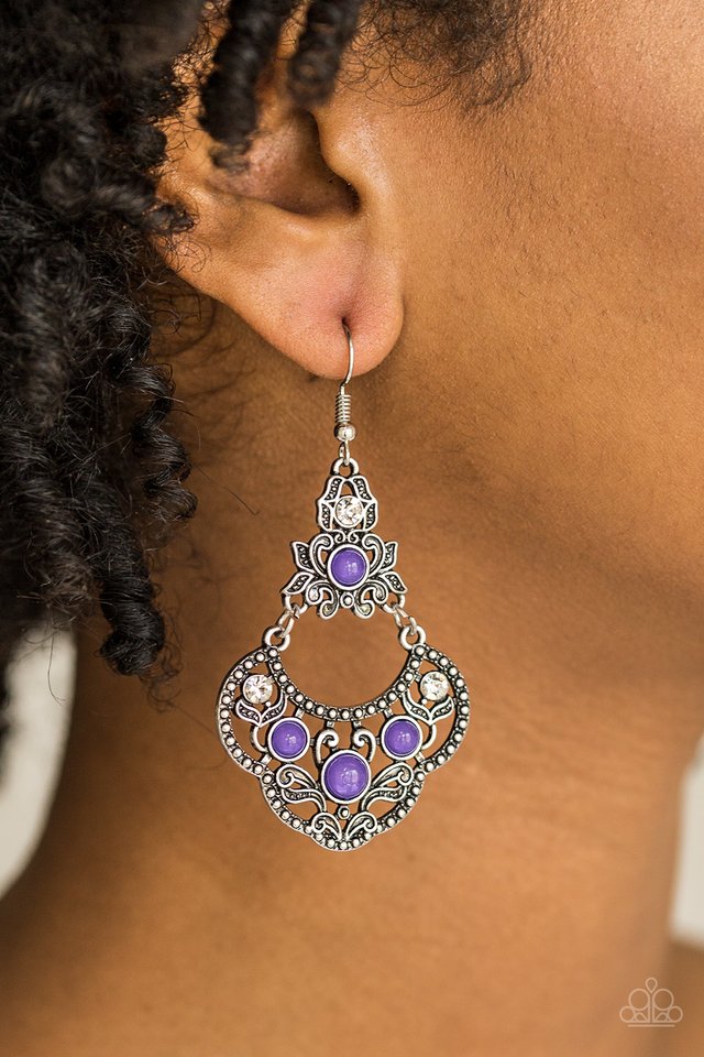 Garden State Glow - Purple - Paparazzi Earring Image