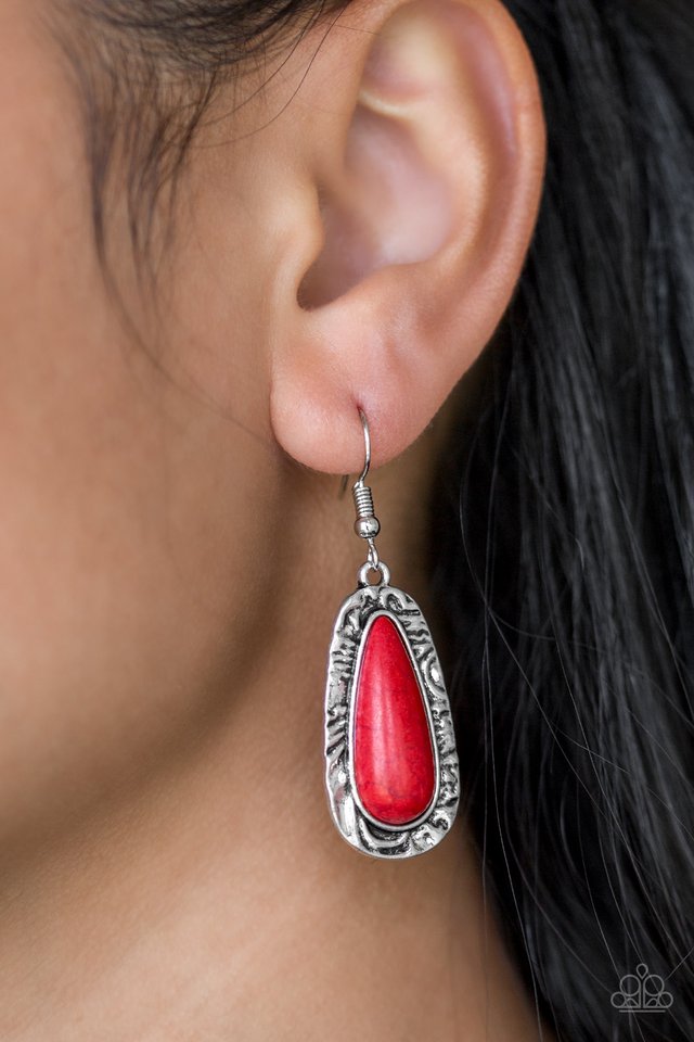 Cruzin Colorado - Red - Paparazzi Earring Image