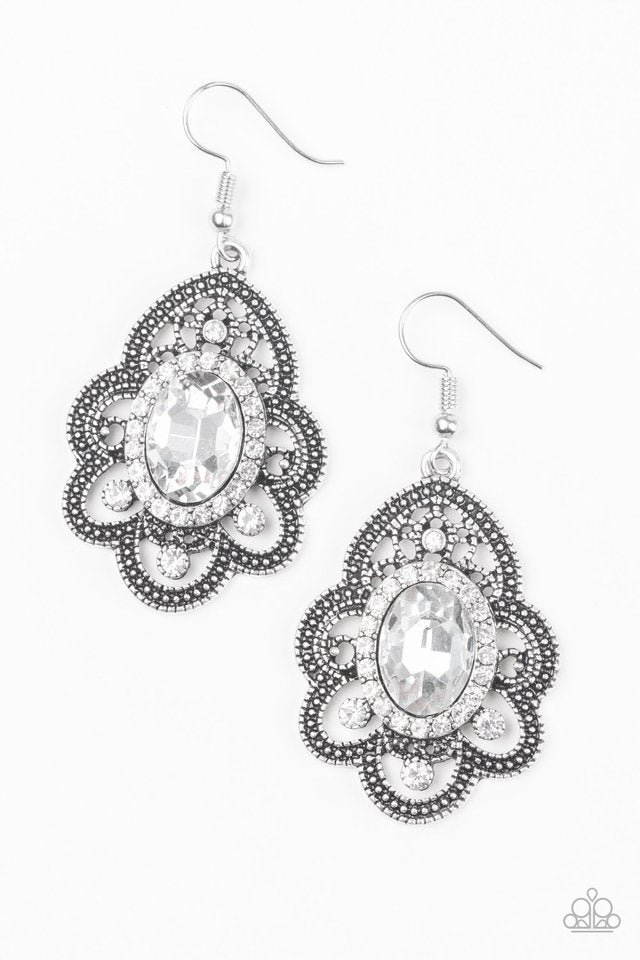 Reign Supreme - White - Paparazzi Earring Image