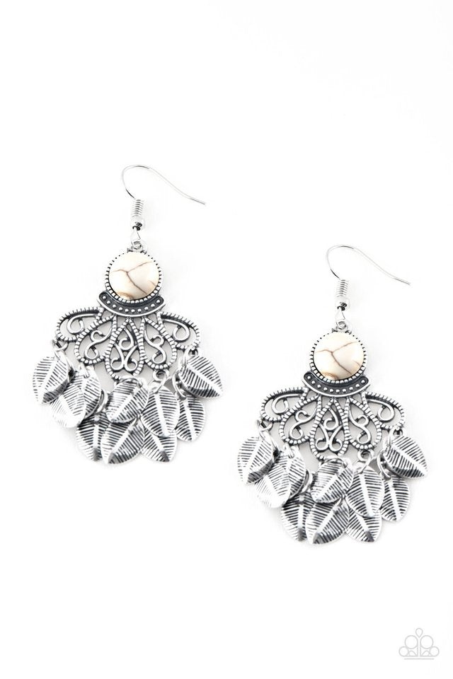 A Bit On The Wildside - White - Paparazzi Earring Image