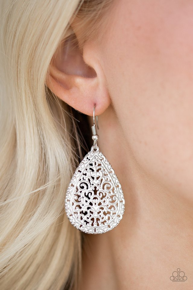 Indie Idol - White - Paparazzi Earring Image