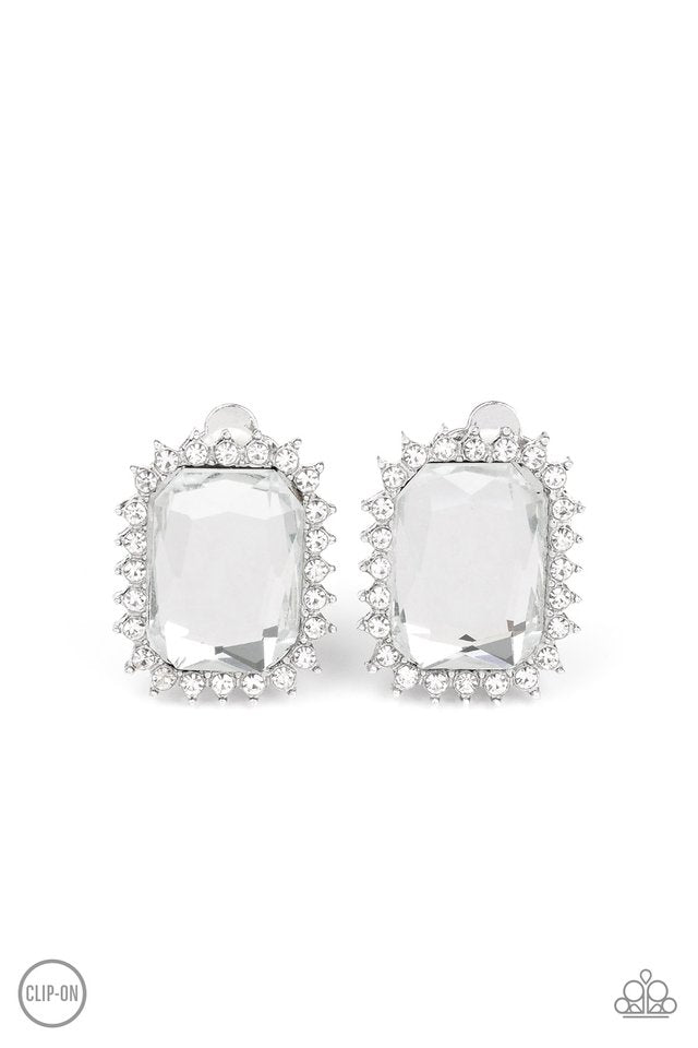 Insta Famous - White - Paparazzi Earring Image