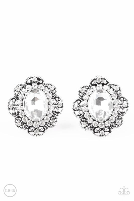 Dine and Dapper - White - Paparazzi Earring Image