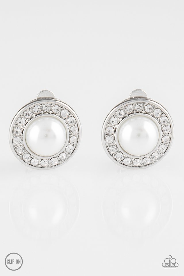 Definitely Dapper - White - Paparazzi Earring Image