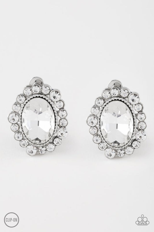 Hold Court - White - Paparazzi Earring Image