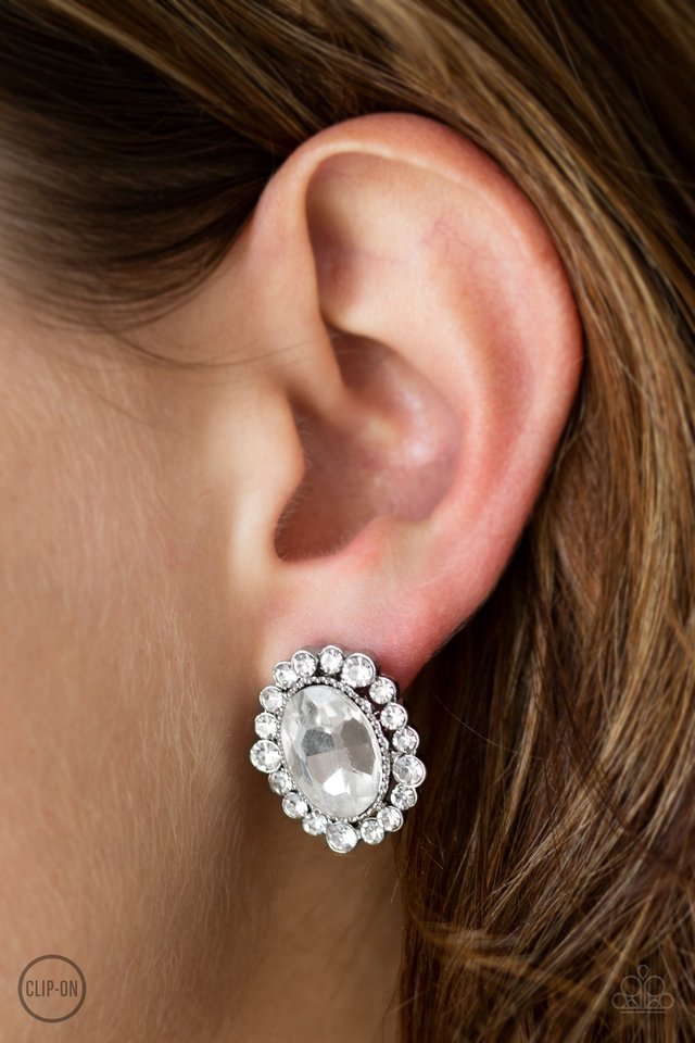 Hold Court - White - Paparazzi Earring Image