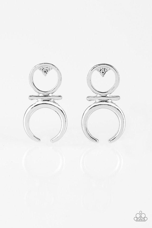 Paparazzi Earrings - Giza Goddess - Silver