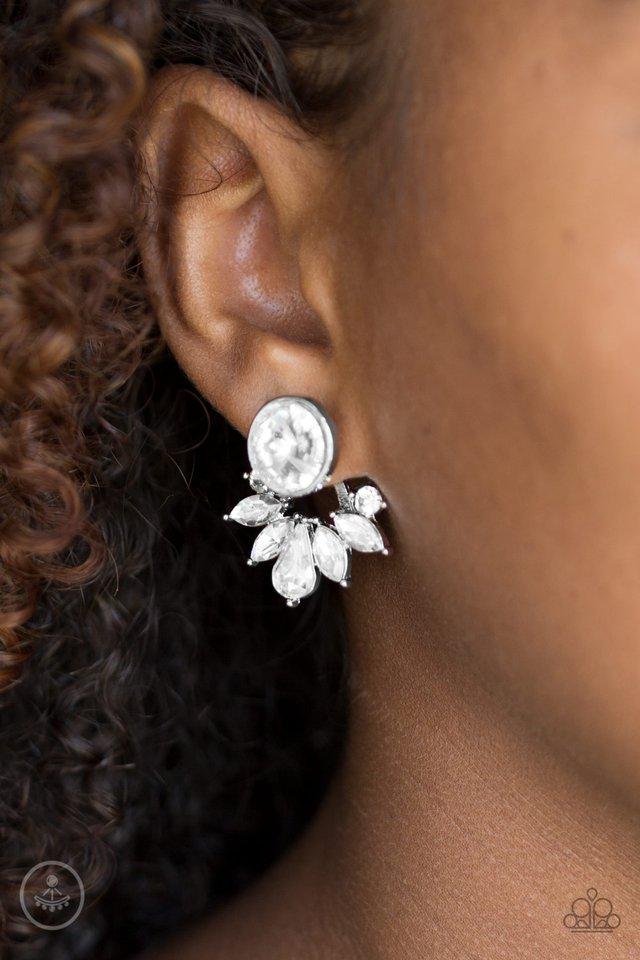 Paparazzi Earrings - Radically Royal - White