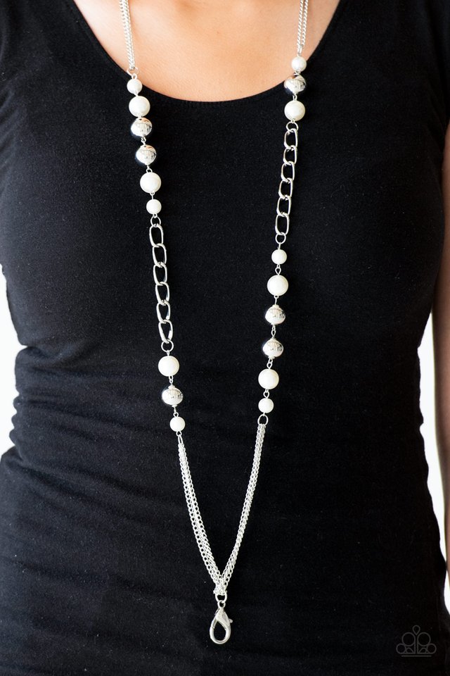 Uptown Talker - White - Paparazzi Necklace Image