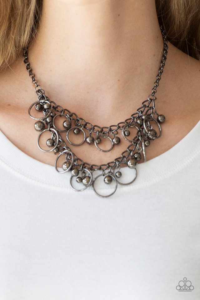 Warning Bells - Black - Paparazzi Necklace Image