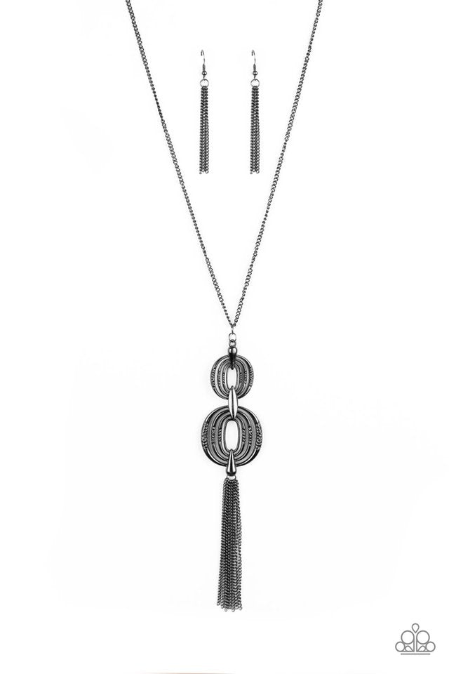Timelessly Tasseled - Black - Paparazzi Necklace Image
