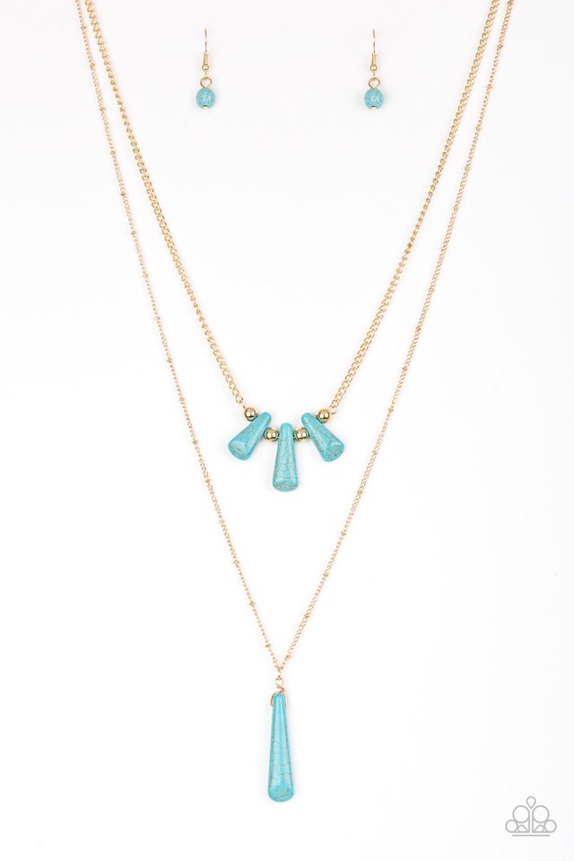 Basic Groundwork - Blue - Paparazzi Necklace Image