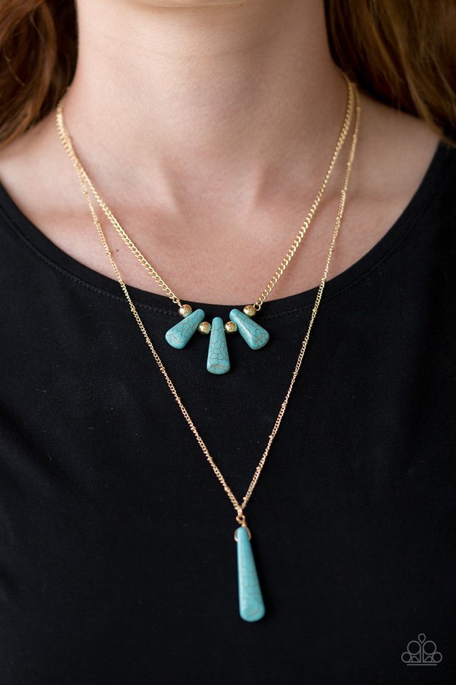 Basic Groundwork - Blue - Paparazzi Necklace Image