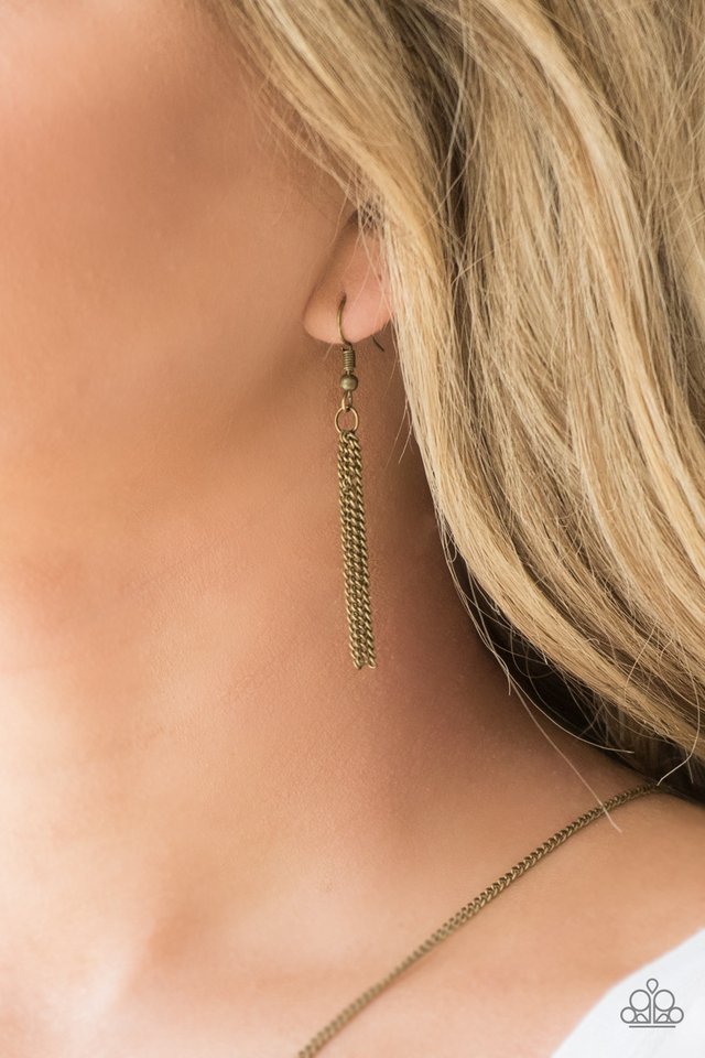 Ready, Set, GEO! - Brass - Paparazzi Necklace Image