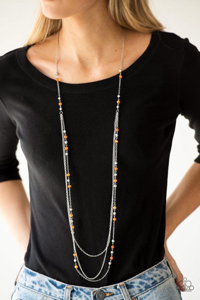 Colorful Cadence - Orange - Paparazzi Necklace Image